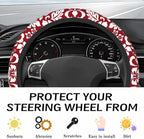Steering Wheel Cover Accessories Neoprene Cover, Breathable Non-Slip Easy to Install Suitable for Women Men, 14.5-15.5 Inch for Car SUV Van Truck Universal - Artistic Flower