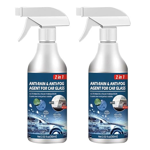 60ml Anti Fog Spray for Windshield, 1/2/3/5 Car Glass Waterproof Coating Agent, Auto Rain Agent Spray, Anti Fog Rain Prevention Spray for Car Interior Windscreen Mirrors Swimming Goggles