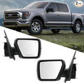 Pair Side Mirrors for Ford F150 2021 2022 2023 2024, Passenger and Driver Heated Mirror Assembly with Blind Spot Detection, Turn Signal Light and Puddle Light - OEM Style