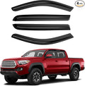 Tacoma Rain Guards - Window Visors for Toyota Tacoma Double Cab 2016-2023,Outside-Mount Tape-On Side Window Wind Deflectors for Tacoma Accessories,Vent Visors Shades Rainproof Black 4PCS