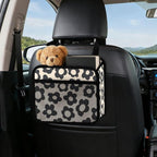 Car Backseat Organizer - Cute Aesthetic Car Storage Bin with Mesh Pocket & Reinforced Base - Universal Fit Hanging Seat Back Accessories for Women (Black)