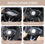 Bling Car Steering Wheel Cover, 15 Inch Rhinestones Soft Leather Elastic Steering Wheel Protector, Sparkly Crystal Diamond for Women, Car Interior Accessories for Most Cars (Beige)