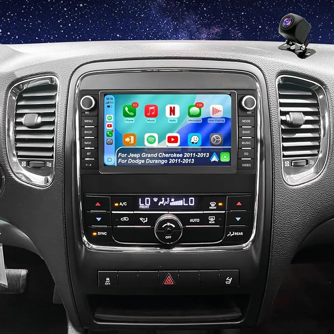 5GWifi Upgrade Radio for Dodge Durango 2011-2013, Jeep Grand Cherokee 2011 2012 2013, 7inch Touchscreen Car Stereo Replacement Apply CarPlay Android Auto GPS Navigation FM DSP Head Unit Backup Camera