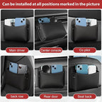 Car Seat Side Storage Pocket, Small Car Seat Organizers PU Leather Car Console Organizer Pocket Multifunctional Console Side Organizer Bag for Phone, Keys, Sunglass, Wallet, 1Pack