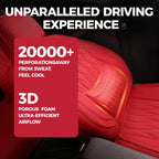 Red Car Seat Covers Full Set - Faux Nappa Leather Seat Covers for Cars, Ultra Breathable Waterproof Front Seats Protector with Lumbar Support, Universal Fit for Automotive Sedan SUVs Pickups