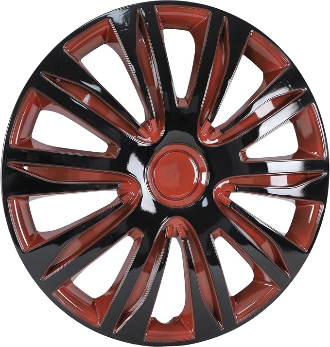 4-Pack 14 Inches Wheel Rim Cover Hubcaps,Redesign Fashion Style Replacement Hubcaps,Car Truck SUV Hub Accessories, Black&Red&Lacquer