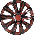 4-Pack 14 Inches Wheel Rim Cover Hubcaps,Redesign Fashion Style Replacement Hubcaps,Car Truck SUV Hub Accessories, Black&Red&Lacquer
