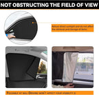 Car Window Sun Shades, Universal Interior Accessories - Double-Sided Black (4pcs)