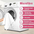 4 Pcs Extra Large Microfiber Cleaning Cloth 30 x 20 Inch Reusable Thick Cleaning Towel Washable Solid Color Microfiber Towel for Home Office Window Cars Glass (White)