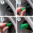 Tire Valve Stem Caps - Tire Air Caps Cover 8 Pack N2 Nitrogen Logo Corrosion Resistant Premium Alloy Universal for Car Truck Motorcycle Bike-Green