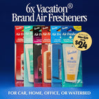 Car Air Freshener Variety Pack, 6 Scents, Pack of 6 - Hanging Air Freshener for Car, Home and Office - Classic Lotion, After Sun, Super Spritz, Baby Oil, Chardonnay and Whip Scents