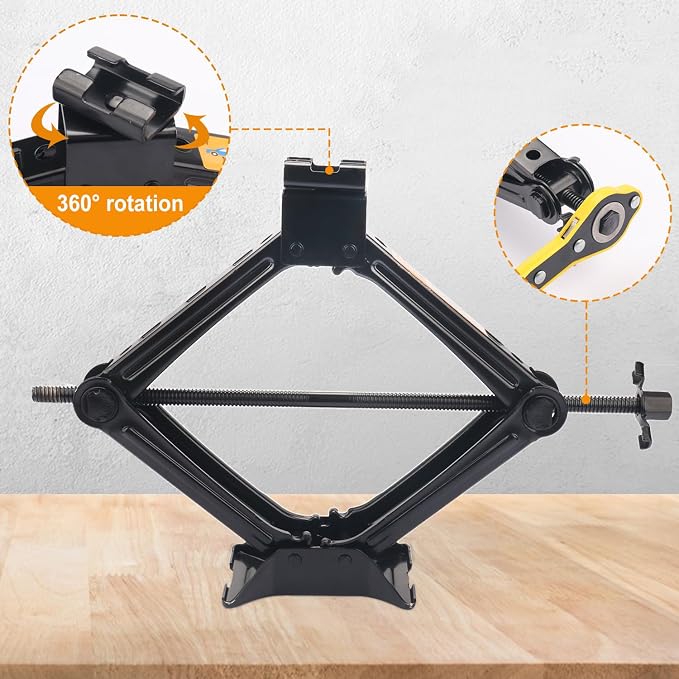 3 Pack 2T Scissor Jack for Car - 2 Ton Robust Steel Car Jack with Saving Effort Ratchet Handle, 2 Ton Load Capacity, Universal Cars Jacks Tool Kit for Auto and Trucks