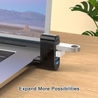 4-Port USB C Hub [90°/180° Degree Rotatable], USB C Adapter Splitter with PD-in 5W Port, USB Extender for MacBook, iMac, Surface, and More C Port Laptop(Not for Car)