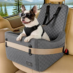 Dog Car Seat for Small/Medium Dogs Up to 35 lbs – Patented Safety System, 5" Memory Foam Pet Booster Car Seat, Fully Detachable and Washable Dog Carseat with 2 Storage Pockets (Grey)
