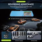 4.5 Inch Mirror Dash Cam Backup Camera 1080P Front and Rear View Mirror Camera for Cars Dual Lens Cam Loop Recording 150°Wide Angle G-Sensor Parking Assistance