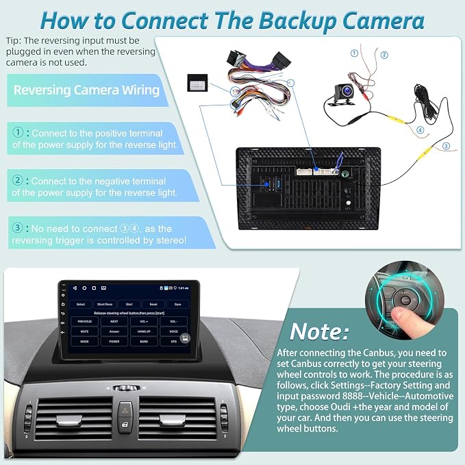 4G+64G 9 inch Radio for BMW X3 2004-2012 Android Touch Screen Car Stereo | Wireless Carplay/Android Auto/32 EQ Audio/1280 * 720 Screen/SWC/Bluetooth