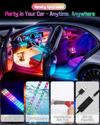 Car LED Lights Interior, Dream Color RGB-IC Interior Car Lights with App & Remote Control Music Sync Color Changing USB Under Dash LED Lights for Jeeps Trucks SUVs, DC 5V