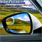 2PCS Blind Spot Car Mirror, HD Glass Rotate Adjustable Car Side Mirror, Round Frameless Wide-angle Blind Spot Mirror, Universal Convex Rear View Mirror for Car, SUV, Truck (Round)