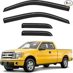 Extra-Thick Window Rain Guards Fit for 2004-2014 Ford F150 Extended Cab/SuperCab Rain Guard Truck Window Deflectors Side Window Visors Vent Shades Tape-on Vent Visors Car Accessories