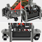3 Ton Floor Jack, 6600LBS Heavy Duty Hydraulic Jack, Fast Lift with Wheels, Lift Range: 5.31''-18.11'', Steel Material, for Home, Garage and Repair Shops, Red