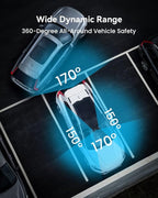 N5 4 Channel Dash Cam 360° View, 1080P Front and Rear Inside, Left Right Dash Camera for Cars, 8 IR Lamps Night Vision, 5G WiFi & APP Control, G-Sensor, Parking Mode, with a Free 128GB SD Card