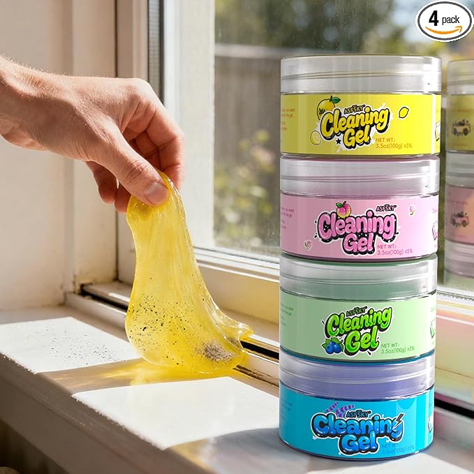 Car Cleaning Gel（4 Packs） Dust Cleaning Putty Universal Car Interior Cleaner Keyboard Dust Remover Car Slime Gifts for Men Women Girl