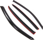 WD2-760 Dark Smoke 4 Pcs Set Window Visor (Outside Mount) Deflector Rain Guard Compatible with 2011-2016 Dodge Charger