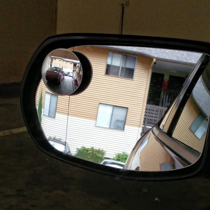 Blind Spot Mirror, 2" Round HD Glass Frameless Convex Rear View Mirror, Pack of 2