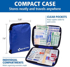 298 Piece All-Purpose Emergency First Aid Kit for Home, Office, Car, Apartment, Dorm, and Camping, Travel-Friendly Compact Pouch Fits in Backpacks, Suitcases, Cabinets, and Drawers