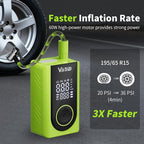 Tire Inflator Portable Air Compressor Cordless, LED Digital Display & Auto Shut-Off, 5 Modes, 150 PSI Air Pump for Car, Balls, Bike, Motorcycle, with Pressure Gauge & Accessories Included, Green