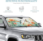 Windshield Sun Shade Hummingbird Flower Watercolor Front Window Sunshade Cover for Car Truck SUV Blocks UV Rays Automotive Visor Interior Protector 51 x 27.5 inch