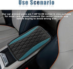 Car Center Console Cover, Universal Leather Waterproof Armrest Seat Box Cover Protector, Comfortable Car Decor Accessories Fit for Most Cars, Vehicles, SUVs-gem green