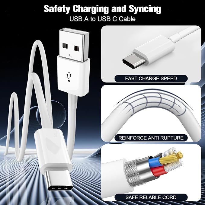 Car Carplay Cable for iPhone 16/15,iPhone16/15 Plus 16/15Pro16/15Pro Max charger,USB A to USB C for Carplay USB C Cord, iPad USB C Cable 10th, iPad Air Car Charger Cable Cord Replacement 10FT (White)