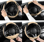 Car Steering Wheel Cover, Microfiber Leather Steering Wheel Cover Universal Fit 14.5-15 inch Anti-Slip Comfortable Breathable Car Wheel Protector for Men Women,Beige
