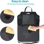 Oasser Seat Back Protector Kick Mats Backseat Car Organizers | 2 Pack, 1 Tissue Box, 12.9" Touch Screen Tablet Holder, Large Back of Seat Protector and Storage for Kids, 8 Pockets, Black