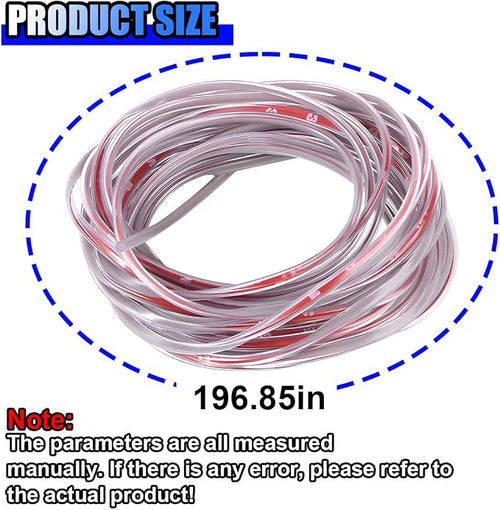 16Ft (5M) Car Door Edge Protector, Auto Trim Door Edge Guard, Clear | Anti-Collision Car Door Entry Guard Protective Strip, No Glue