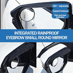 2-Pack car blind spot mirrors,universal car side view mirror rain cover & blind spot mirror,carbon fiber,easy install,stylish black design,enhances visibility safety automotive (2)