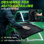 2+1 Pack Car Drying Towels – Microfiber Towels for Cars (36" x 24"), Ultra-Absorbent, Streak-Free, Scratch-Free, No Water Spots, Double-Twist Pile & Edgeless Design, Grey