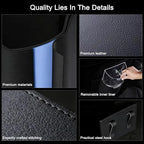 Leakproof Car Trash Can, Mini Car Trash Bin with Removable Liner, Waterproof Automotive Garbage Can for SUV, Truck, Vehicle, Home, Office, Multipurpose, Easy to Clean, Orange