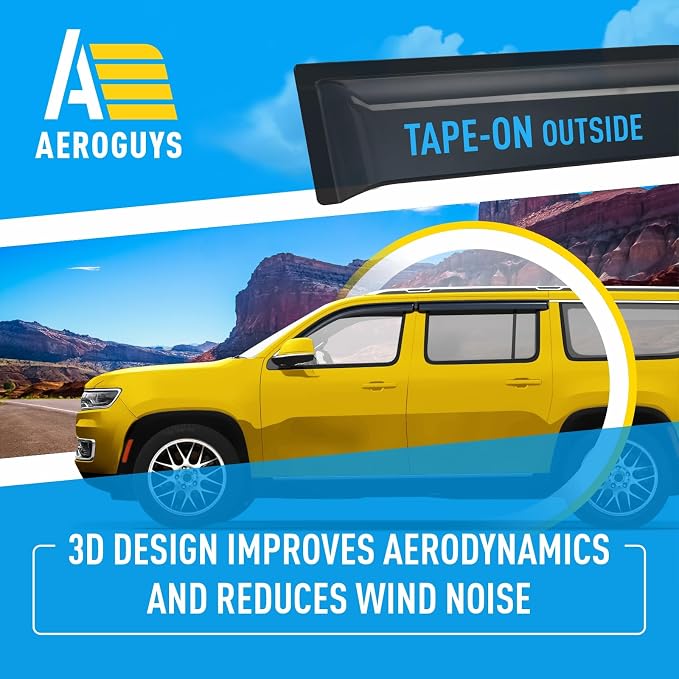 Extra Durable Window Deflectors Tape-On Window Visors Rain Guards Fit for Jeep Wagoneer L 2023-2026, Sun Visors, Wind Vent for Shades, Exterior Car Accessories - 4pcs. AG0640