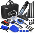 28PCS Car Detailing Kit Interior Cleaner, Car Interior Cleaning Kit with Cordless Handheld Vacuum, 2-in-1 Mop, Interior Car Detailing Brushes, Windshield Cleaner, Car Accessories Gift for Men Women