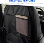 2 PCS Kick Mat Back Seat Protector, Waterproof Auto Seat Back Protective Cover with 2 Mesh Pockets, Large Backseat Kick Mat Protector Storage Organizer for Most Cars