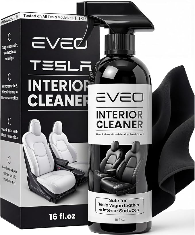TESLA Interior Cleaner Kit - (16oz) Tesla Model Y Juniper Accessories & Tesla Model 3 Accessories | Tesla Seat Cleaner, Car Interior Cleaner - Car Leather Cleaning | Tesla Model S 3 X Y 2026