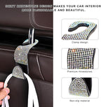 4 PCS Car Seat Headrest Hooks, Bling Crystal Rhinestone Back Seat Hanger Storage Organizer, Sparkly Seatback Holder Hooks for Purse and Bags Universal For Most Vehicles (Colorful)