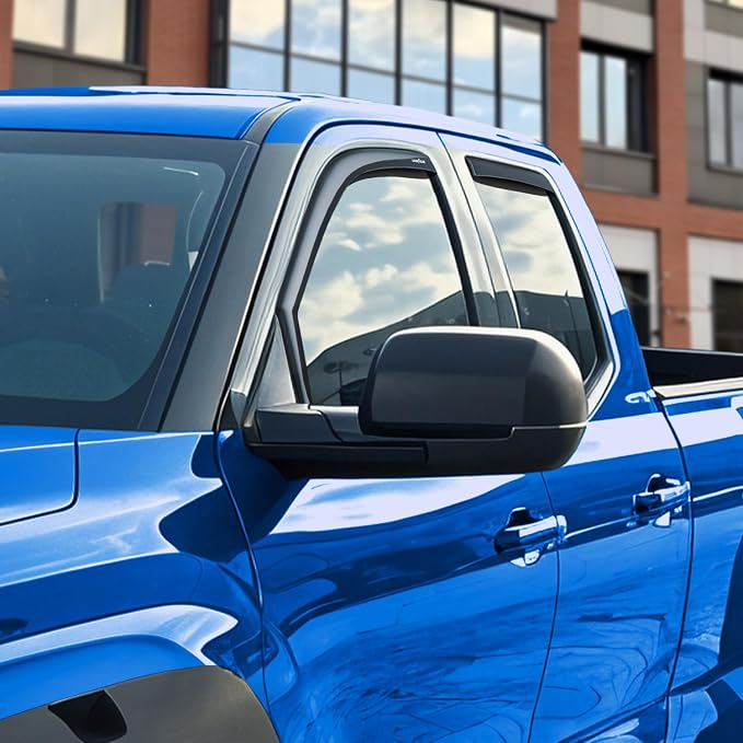 Goodyear Shatterproof in-Channel Window Deflectors for Toyota Tundra 2022-2026 Double Cab, Rain Guards, Window Visors for Cars, Vent Deflector, Car Accessories, 4 pcs - GY008511