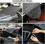 Car Windshield Cover for Ice and Snow Compatible with Toyota 4runner Tacoma Mazda CX30 CX5 CX50 Hyundai Tucson Kia Sportage Pickup Trucks Anti-Snow Cover Frost Shield with Side Mirror Covers