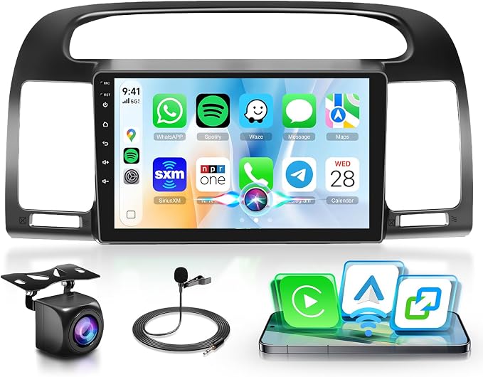 Linux System Car Stereo for Suzuki SX4 2006-2013 Wireless Carplay & Android Auto, 9'' IPS Touchscreen Mirror Link YouTube Video Vi-Link Car Radio Bluetooth FM/RDS DSP SWC Backup Camera
