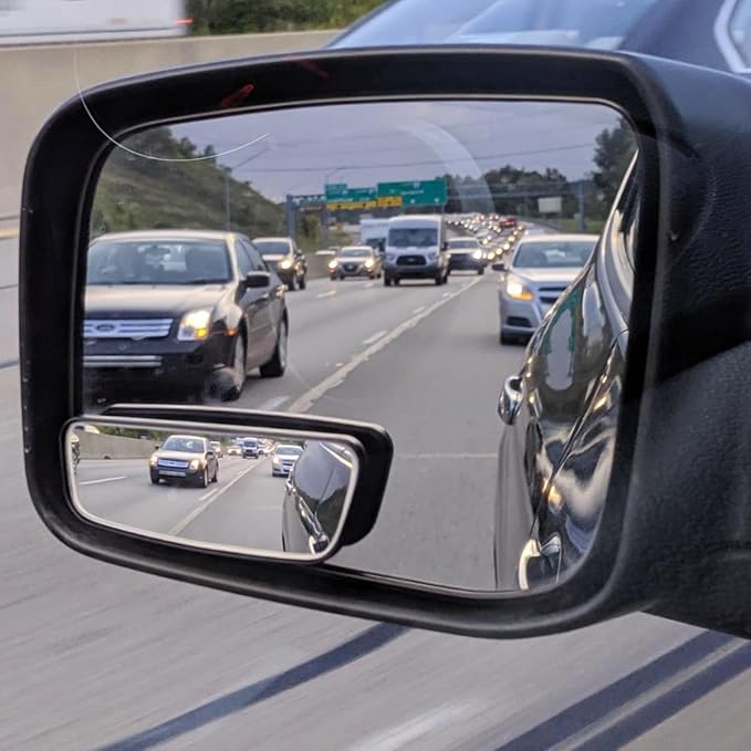 Rectangle Blind Spot Mirror, HD Glass ABS Housing Convex Wide Angle Rearview Blindspot Car Mirror for Car SUV and Truck (Framed, Pack of 2)