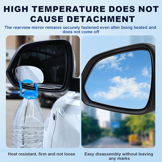 Blind Spot Mirrors - 2 Pack Oval HD Glass Frameless Convex Rear View Mirror with Wide Angle Adjustable Stick for Cars, Trucks, And Motorcycles Stuff Rearview Mirror Accessories Decor
