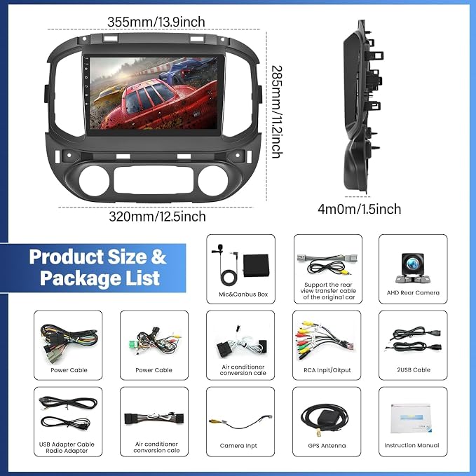 2+64G Car Radio for Chevy Colorado GMC Canyon 2015 2016 2017 | Car Stereo with Wireless Carplay Android Auto Bluetooth Touch Screen with WiFi FM GPS SWC Backup Camera